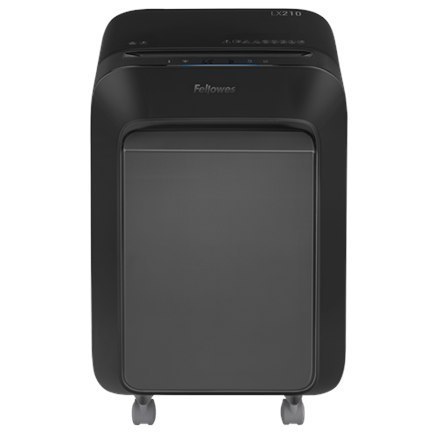 Fellowes | LX210 | Mini-cięcie | Niszczarka | P-4 | T-4 | Karty kredytowe | Zszywki | Spinacze | Papier | 23 litry | Czarny