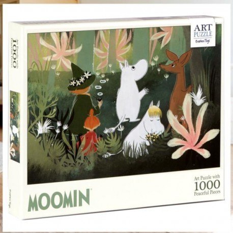 Puzzle artystyczne, muminki, 1000 el. - zielone