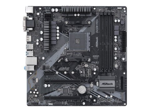 ASRock B450M PRO4 R2.0 | Rodzina procesorów AMD | Gniazdo procesora AM4 | DDR4 | Obsługiwane interfejsy dysków twardych SATA, M.
