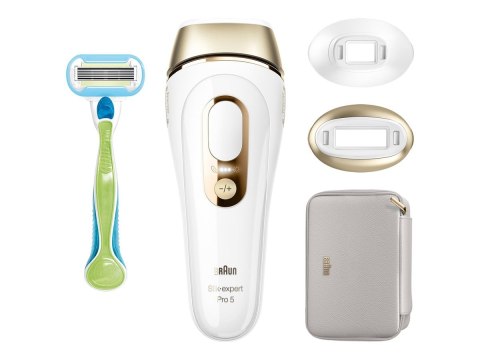 Depilator Braun | PL5152 Silk-expert Pro 5 | Żywotność żarówki (błyski) 400 000 | Liczba poziomów mocy 10 | Złoty/Biały