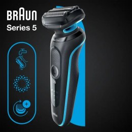 Braun | Golarka | 51-M1000S | Czas pracy (maks.) 50 min | Na mokro i sucho | Litowo-jonowa | Czarna/niebieska