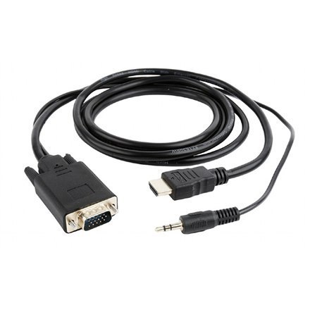 Kabel adaptera wideo Cablexpert | 15-pinowy HD D-Sub (HD-15) | Mini-phone stereo 3,5 mm | Męski | 19-pinowy HDMI Typ A | Męski |