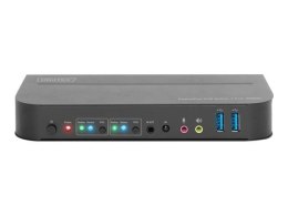 Przełącznik KVM Digitus, 2-portowy, 4K60Hz, 2 wejścia DP, 1 wyjście DP/HDMI | DS-12850