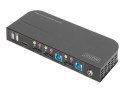 Przełącznik KVM Digitus, 2-portowy, 4K60Hz, 2 wejścia DP, 1 wyjście DP/HDMI | DS-12850