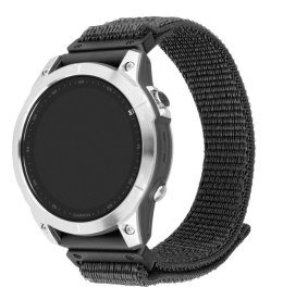 Stały | Sportowy pasek do Garmin QuickFit 26mm | 160-210 | Ciemnoszary | Nylon