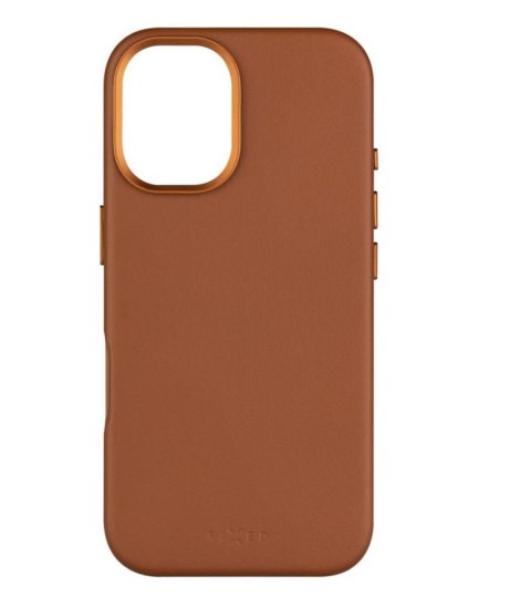 Fixed MagLeather | Back Cover | Apple | iPhone 16 | Leather | Brown