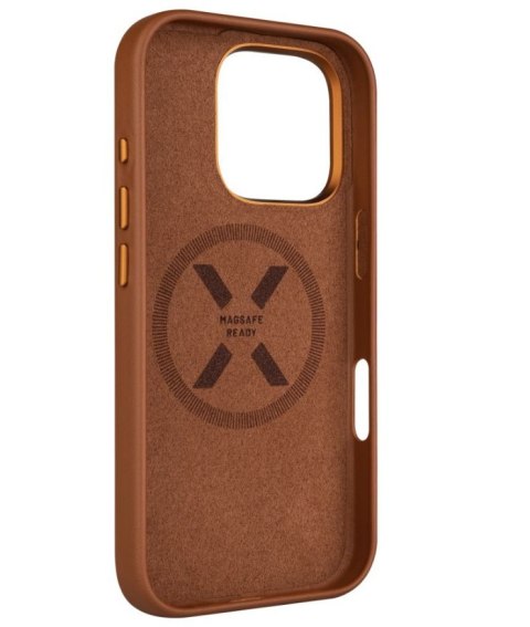 Fixed MagLeather | Back Cover | Apple | iPhone 16 Pro | Leather | Brown