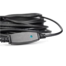 Digitus | Przedłużacz USB | Żeńskie | 9-pinowe USB typu A | Męskie | Czarne | 9-pinowe USB typu A | 10 m