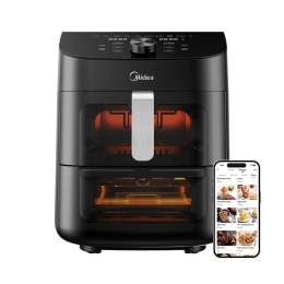 Dwustrefowa suszarka Midea | MAD1100DADK | Moc 1850 W | Pojemność 4,4/6,4 L | Technologia Rapid Air | Czarny