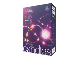 Twinkly Candies 100 diod LED RGB w kształcie serca, przezroczysty przewód, USB-C|Twinkly