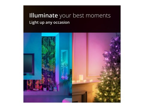 Twinkly Candies 100 diod LED RGB w kształcie pereł, przezroczysty przewód, USB-C|Twinkly