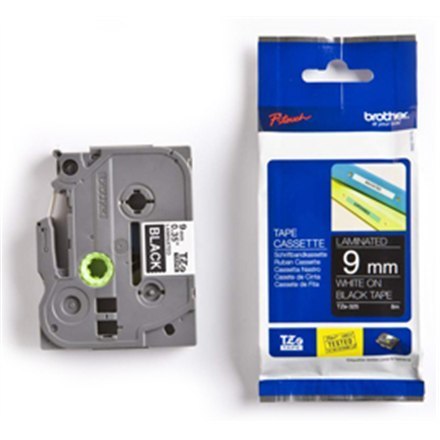 Brother | 325 | Taśma laminowana | Termiczna | Biała na czarnym | Rolka (0,9 cm x 8 m)