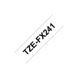 Brother | FX241 | Elastyczna taśma identyfikacyjna | Termiczna | Czarna na białym | Rolka (1,8 cm x 8 m)