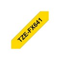 Brother | FX641 | Taśma elastyczna | Termiczna | Czarna na żółtym | Rolka (1,8 cm x 8 m)