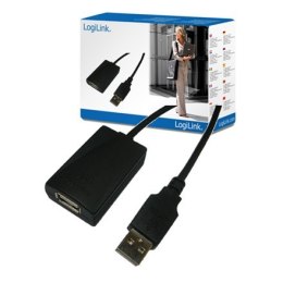 Logilink | Przedłużacz USB | Żeńskie | 4-pinowe USB typu A | Męskie | Czarne | 4-pinowe USB typu A | 5 m