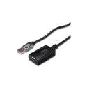 Logilink | Przedłużacz USB | Żeńskie | 4-pinowe USB typu A | Męskie | Czarne | 4-pinowe USB typu A | 5 m