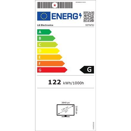 LG | In-Cell | 55TNF5J-B | 55 " | Landscape/Portrait | 24/7 | WebOS | Dotykowy ekran | 450 cd/m² | 3840 x 2160 pikseli