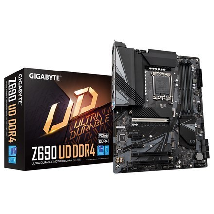 Gigabyte | Z690 UD DDR4 | Gniazda pamięci 1 | Chipset Intel Z690 Express | ATX | Rodzina procesorów Intel | Gniazdo procesora LG