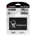 Kingston | KC600 | 512 GB | Format dysku SSD 2,5" | Interfejs SSD SATA | Prędkość odczytu 550 MB/s | Prędkość zapisu 520 MB/s