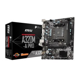 MSI | A320M-A PRO | Rodzina procesorów AMD | Gniazdo procesora AM4 | DDR4 | Gniazda pamięci 2 | Obsługiwane interfejsy dysków tw
