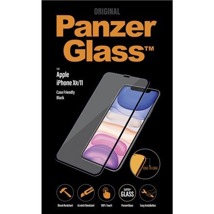 PanzerGlass | Ochraniacz ekranu - szkło | Apple iPhone 11, XR | Szkło hartowane | Czarny | Przezroczysty
