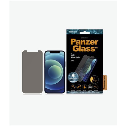 PanzerGlass | Ochraniacz ekranu - szkło - z filtrem prywatności | Apple iPhone 12 mini | Szkło hartowane | Czarny | Przezroczyst