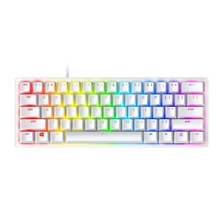 Razer | Huntsman Mini 60% | Klawiatura dla graczy | Opto-mechaniczna | Podświetlenie LED RGB | NORD | Biała | Przewodowa