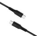 Fixed | Płynny kabel silikonowy USB-C/USB-C, 2m, 60W | FIXDLS-CC2-BK