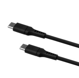 Fixed | Płynny kabel silikonowy USB-C/USB-C, 2m, 60W | FIXDLS-CC2-BK