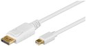 Goobay | Kabel DisplayPort | Męski | 20-pinowy DisplayPort | Męski | Mini DisplayPort | 1 m | Biały