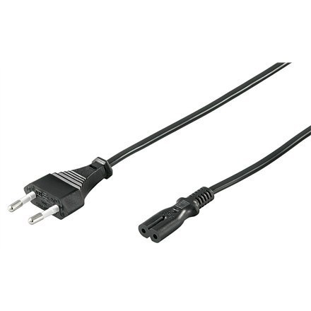 Goobay | Kabel zasilający | Zasilanie IEC 60320 C7 | Europlug (zasilanie CEE 7/16) | 1,5 m | Czarny