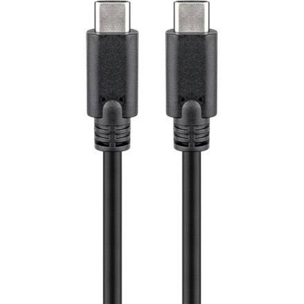 Goobay | Kabel USB-C | Męski | 24-pinowy USB-C | Męski | Czarny | 24-pinowy USB-C | 1 m