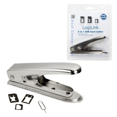 Logilink | 2 in 1 SIM Card Cutter | *Do cięcia kart SIM do formatu mikro i nano*Materiał: Nierdzewne żelazo*Do łatwego cięcia ka