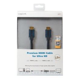 Logilink | Męski | 19-pinowy HDMI typ A | Męski | 19-pinowy HDMI typ A | 1,8 m | Czarny
