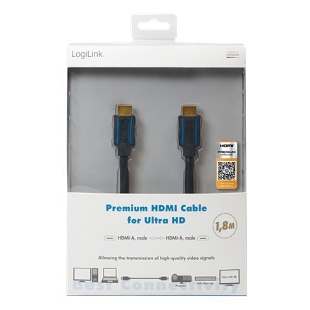 Logilink | Męski | 19-pinowy HDMI typ A | Męski | 19-pinowy HDMI typ A | 1,8 m | Czarny