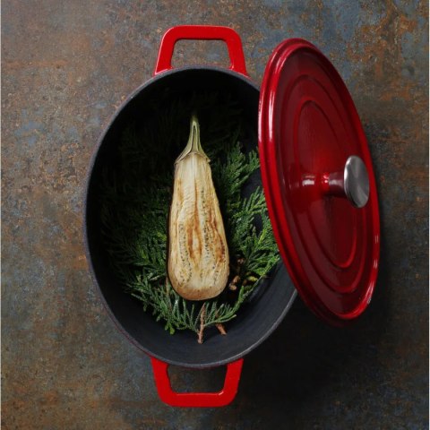 Garnek żeliwny emaliowany 4,4 l czerwony - Hendi 626849