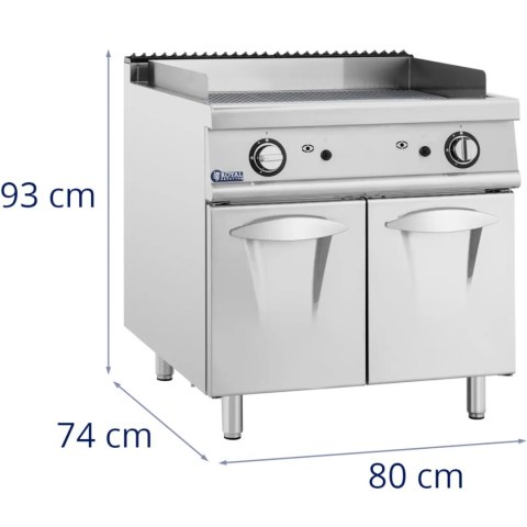 Grill gazowy podwójny ryflowany z szafką na propan / LPG / gaz ziemny 12 kW