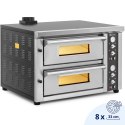 Piec do pizzy podwójny z szamotem na 8 pizz śr. 33 cm 400 V 8400 W