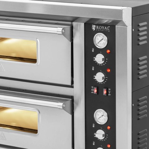 Piec do pizzy podwójny z szamotem na 8 pizz śr. 33 cm 400 V 8400 W