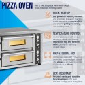 Piec do pizzy podwójny z szamotem na 8 pizz śr. 33 cm 400 V 8400 W
