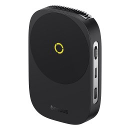 3w1 Wentylator do chłodzenia smartfona ładowarka indukcyjna 15W i podstawka - czarny