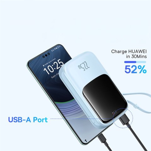 Power bank 10000mAh Qpow Pro+ 22.5W USB-C - niebieski