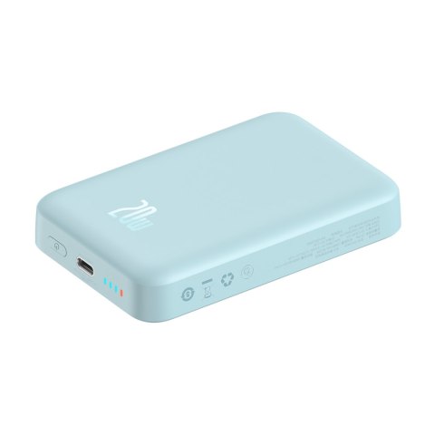 Powerbank indukcyjny Magnetic Mini 10000 mAh 20W + kabel USB-C - niebieski