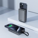 Powerbank magnetyczny 10000mAh indukcyjny 2x USB-C PD 30W + kabel USB-C - czarny