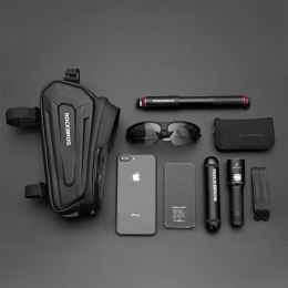 Sakwa rowerowa na ramę pancerna z kieszonką na telefon nawigację 1.7l - czarna