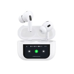 Słuchawki U19 douszne TWS bezprzewodowe Bluetooth 5.3 z wyświetlaczem LED - białe