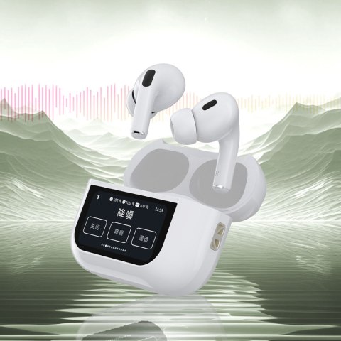 Słuchawki U19 douszne TWS bezprzewodowe Bluetooth 5.3 z wyświetlaczem LED - białe