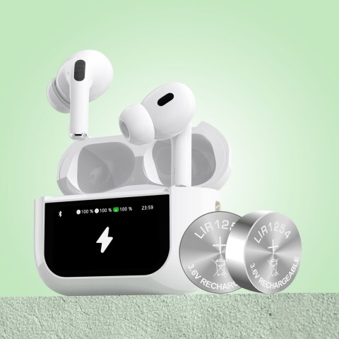 Słuchawki U19 douszne TWS bezprzewodowe Bluetooth 5.3 z wyświetlaczem LED - białe