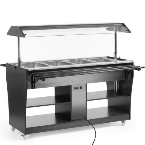 Bufet bemar grzewczy do potraw z oświetleniem daszkiem 4 pojemniki GN 1/1 30-90C 2000