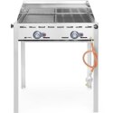 Grill gazowy "Green Fire" 2 palniki 11,6kW z osłoną i półką - Hendi 149508